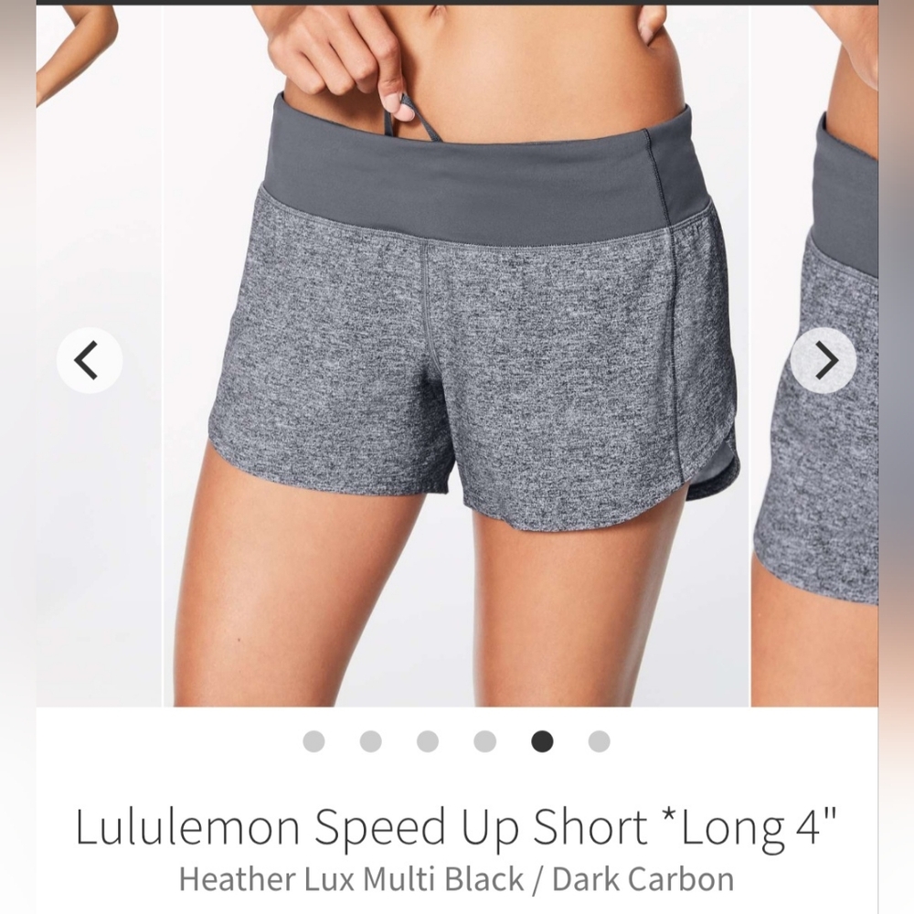 lululemon athletica Black and Gray Athletic Shorts with Built-in Liner